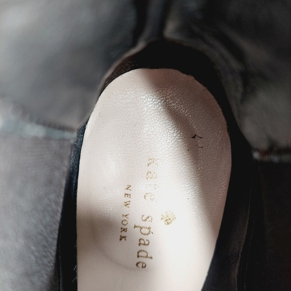 Kate Spade Garden Scalloped Ankle Booties Size 6.5 Tan Suede Pull-On Block Heel - Picture 13 of 15